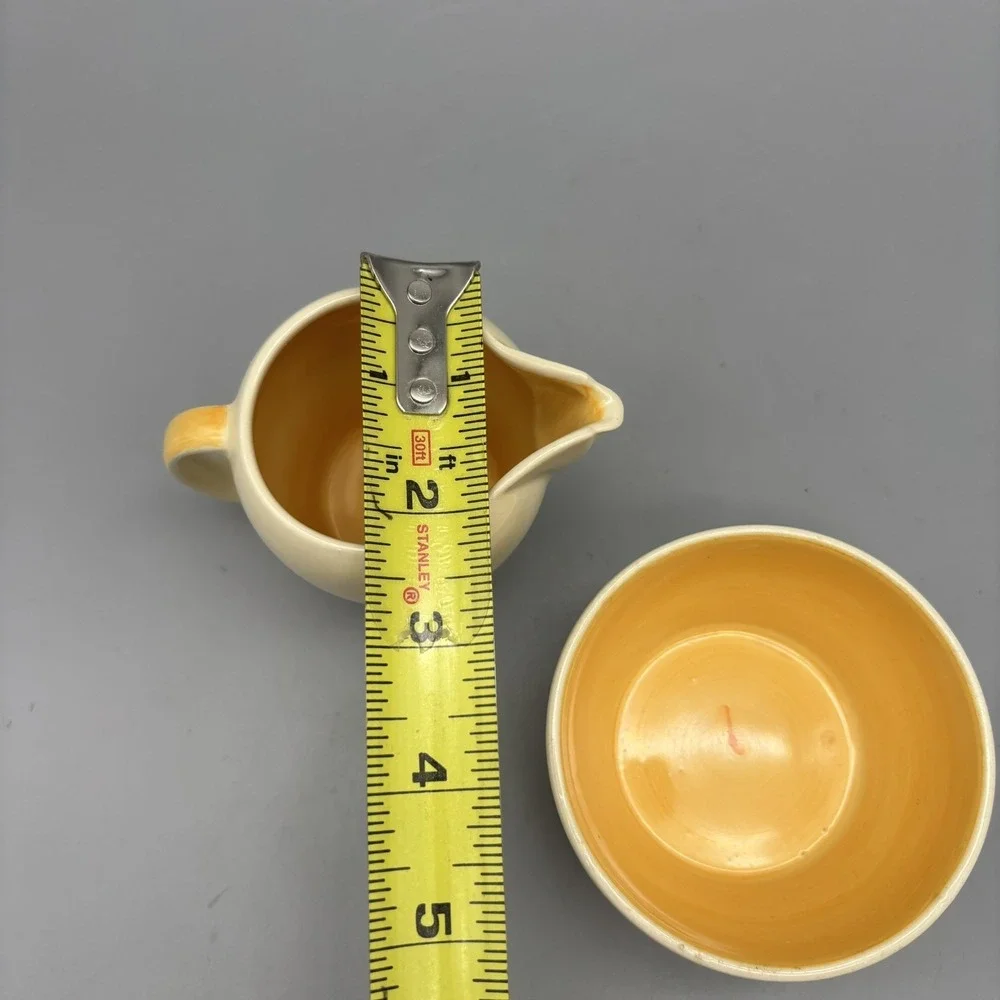 Susie Cooper Kestrel Yellow Tango Creamer And Open Sugar 1930's Vintage Art Deco